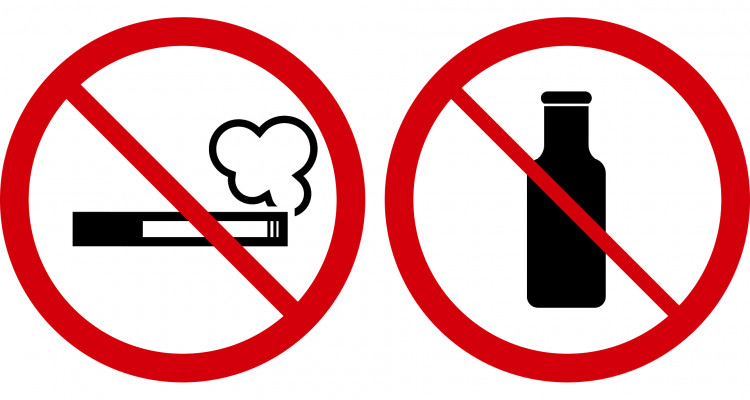 Rauchverbot und Alkoholverbot