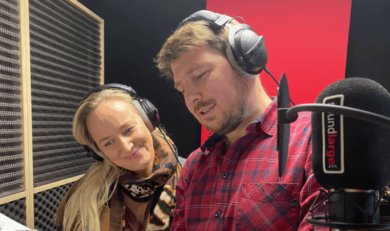 soundlarge-Sprecherin Conny Fink & soundlarge-Sprecher David Bleiberger-Krajnc