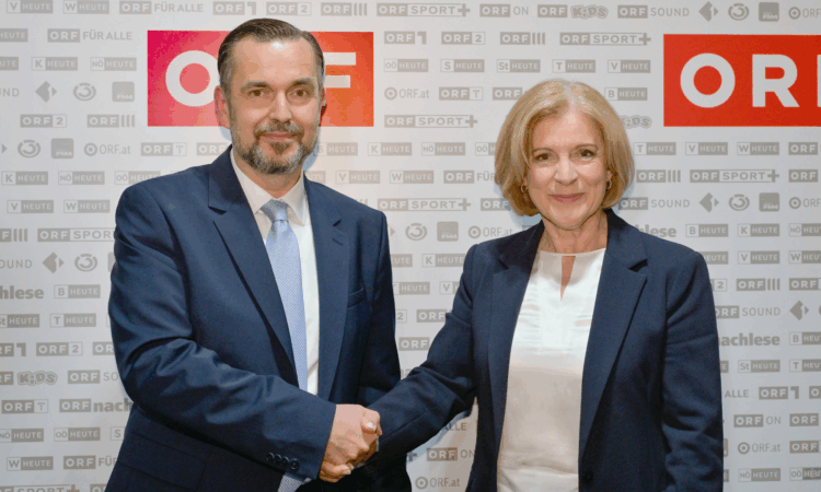 Generaldirektor Clemens Pig mit ORF-Generaldirektorin-Ingrid Thurnher